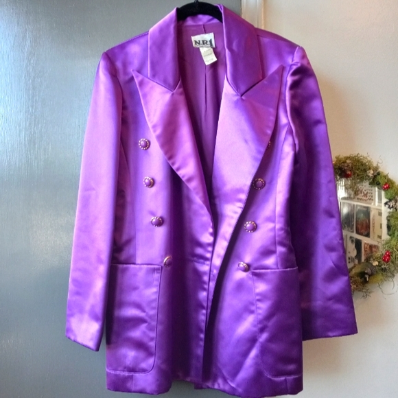 NR1 Dresses & Skirts - Vintage 80s retro two piece purple suit